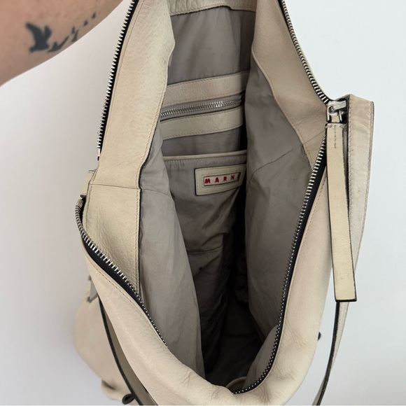 Vintage Marni cream leather large multiway hobo carryall tote satchel bag - Picture 10 of 14